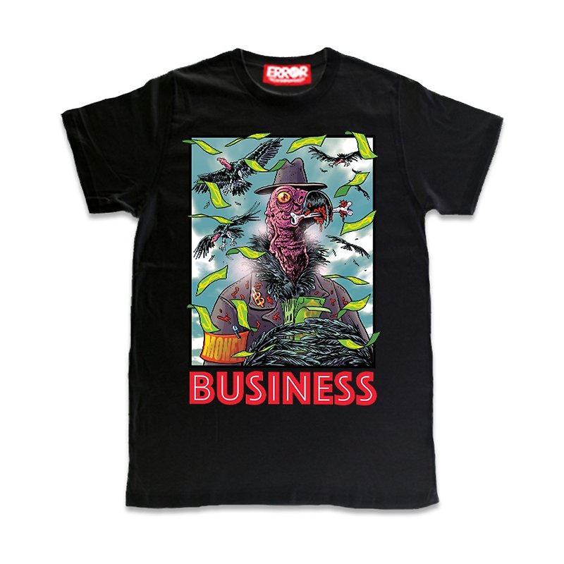 ERR-OR • BUSINESS • Black • T-Shirt - T 恤 - 棉．麻 黑色