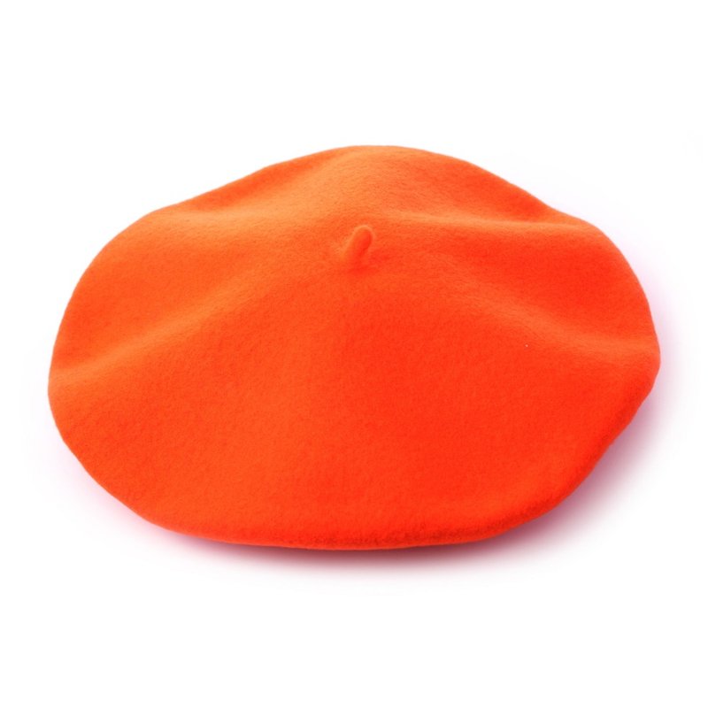 Spain ELOSEGUI . Female DAME Beret EL_DAME19065 Samba Orange - Hats & Caps - Wool Red