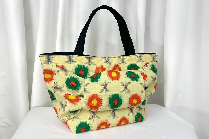 Japan || Kimono tote bag || ribbon - Handbags & Totes - Silk Multicolor
