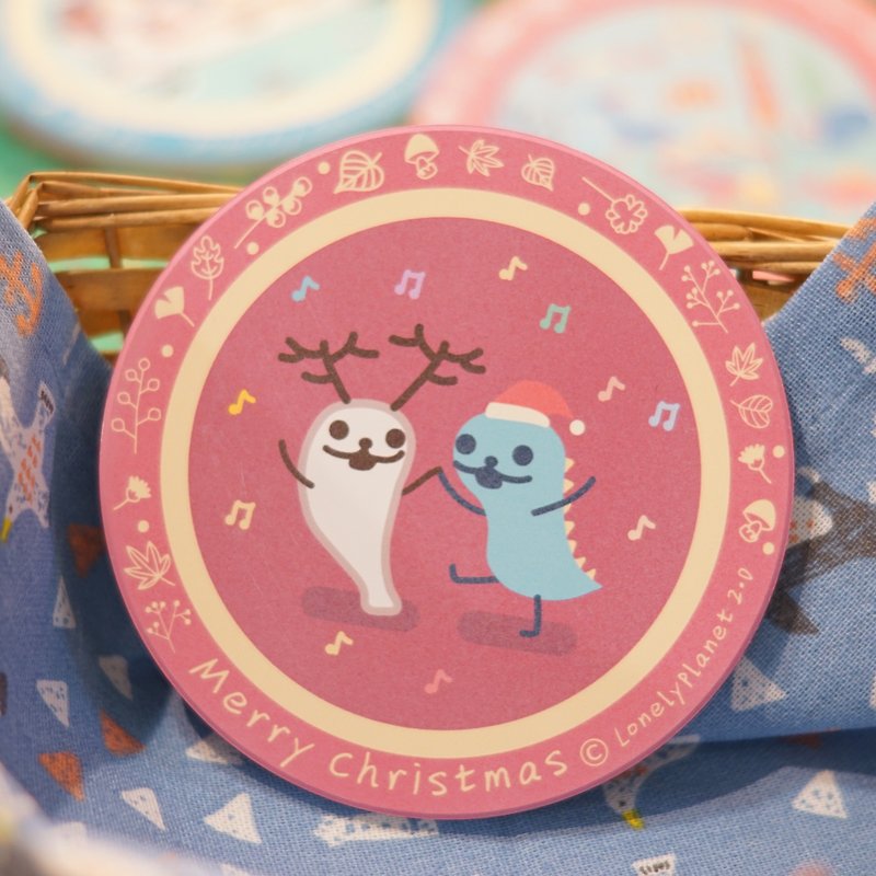 Lonely Planet 2017 Christmas Coaster Dan Nylon Dancing with Mother Manatee - ถ้วย - ดินเผา สีแดง