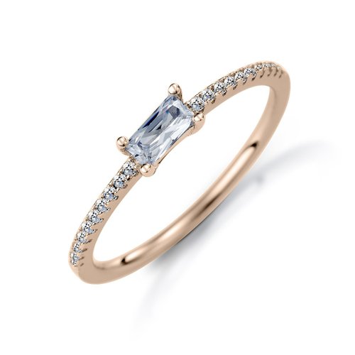 IR Accessories ::免費刻字::只為芳心 方鑽求婚鑽戒 18K金/25分