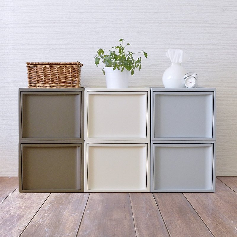 Japan RISU Nordic Style Stacked Drawer Cabinet Set (Large Version) L - กล่องเก็บของ - พลาสติก 