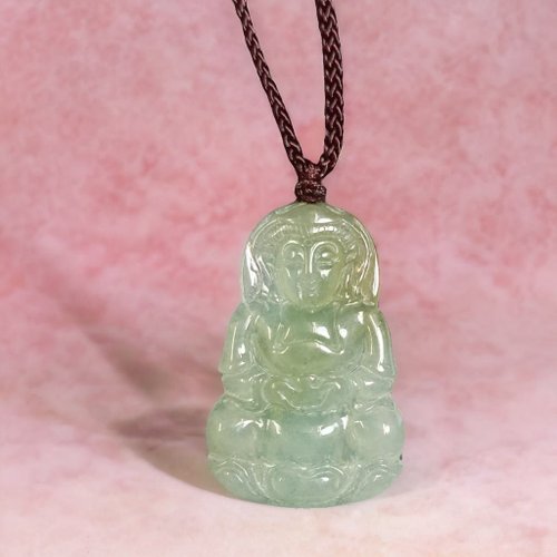 瓔珞翡翠 冰種翡翠觀音菩薩項鍊 | 天然緬甸玉翡翠A貨 | 送禮
