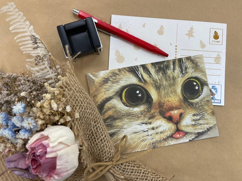 \ Fake Cat Lover Series/Full-page cat blessing postcards - การ์ด/โปสการ์ด - กระดาษ 