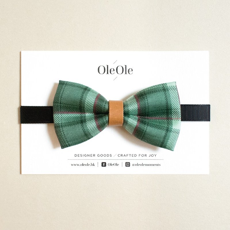 Christmas gift Christmas bow tie in clay pot Bowtie Christmas bow tie tie leather retro style - Ties & Tie Clips - Other Materials Green