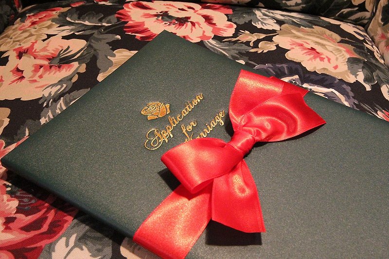 【Fast Shipping】Marriage Book About Set Set Marriage Book About Marriage Certificate The Little Mermaid Bronzing Edition - ทะเบียนสมรส - กระดาษ สีเขียว