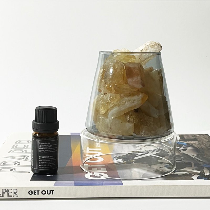 【Montagne】黃水晶 | 富士山晶礦杯 - 香氛/精油/擴香 - 水晶 黃色