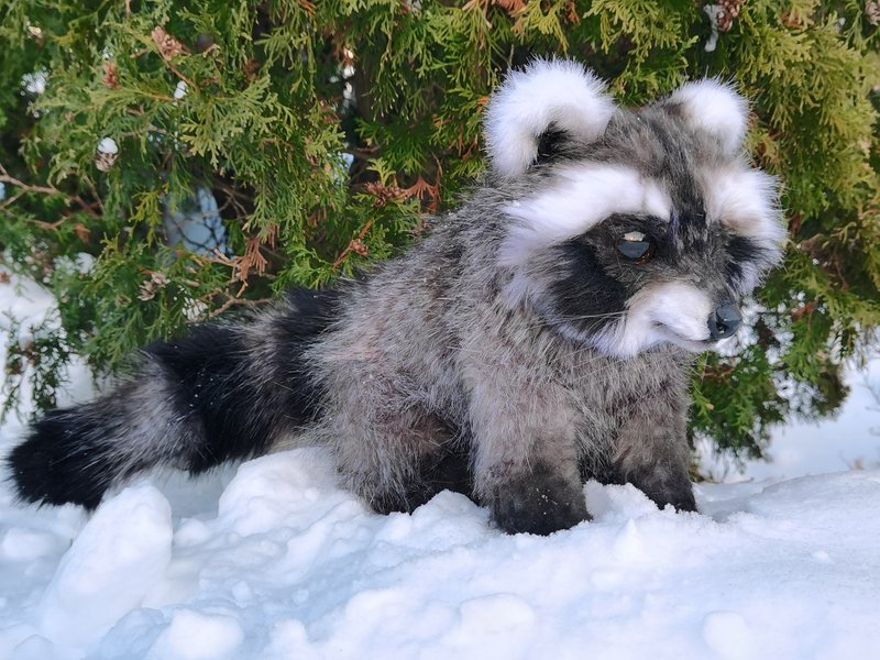 Raccoon chibi fantasy animal stuffed poseable! ears fingers poseable - 公仔/玩偶 - 其他人造纖維 多色