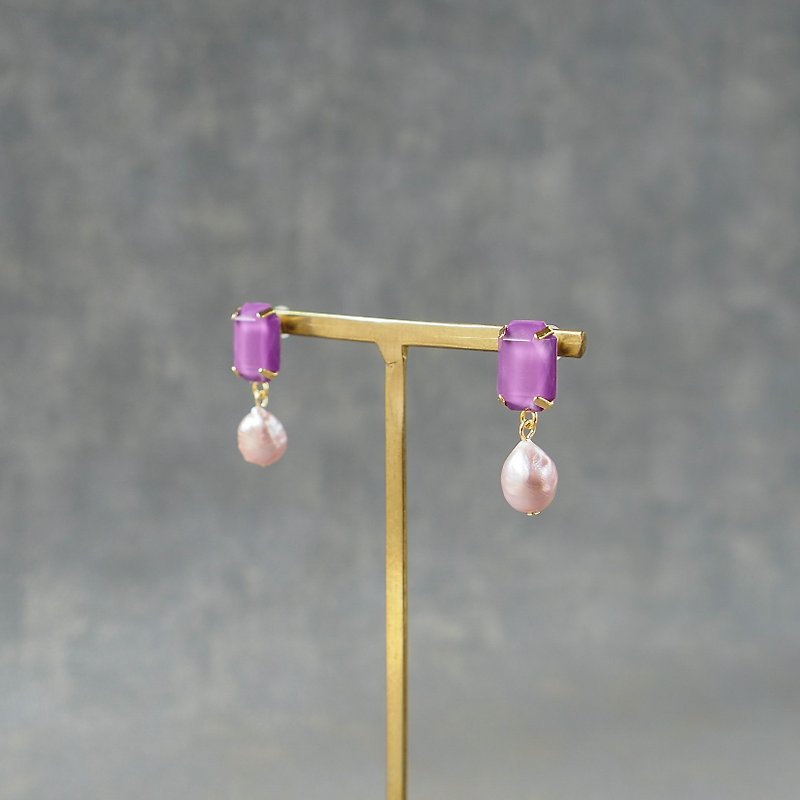 Resin Earrings & Clip-ons Purple - halloween witch drop earrings