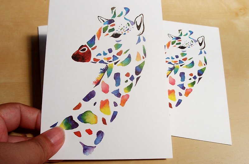 Sweet watercolor giraffe postcard - Cards & Postcards - Paper Multicolor
