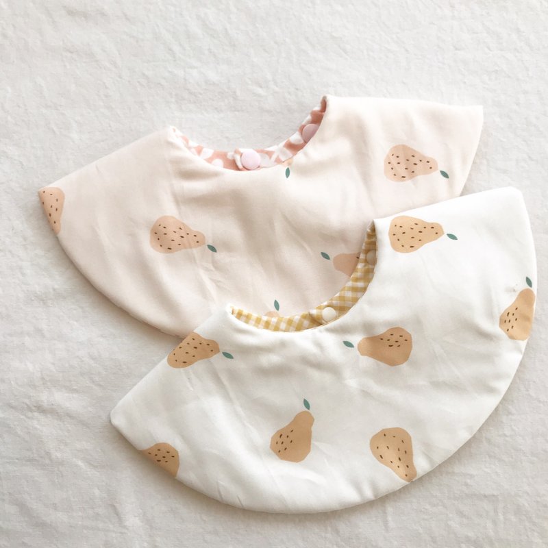 Mokumoku Bib / Bib (Pear) - Bibs - Cotton & Hemp Pink