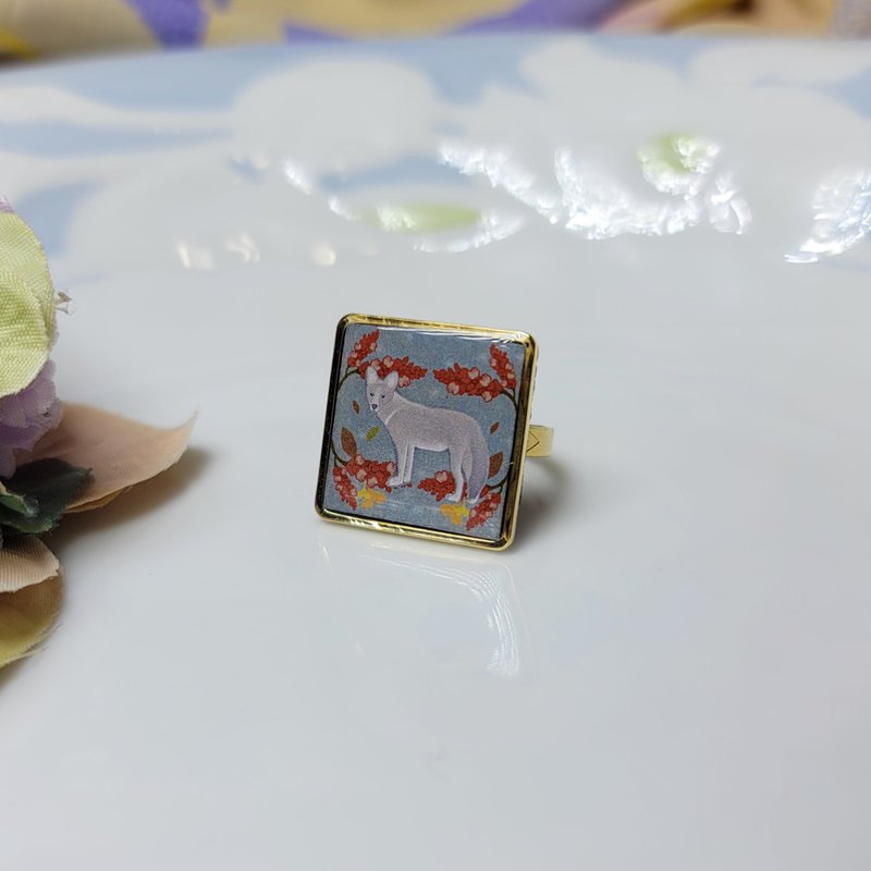 Frost solar term tile handmade ring badge pin - แหวนทั่วไป - ทองแดงทองเหลือง หลากหลายสี