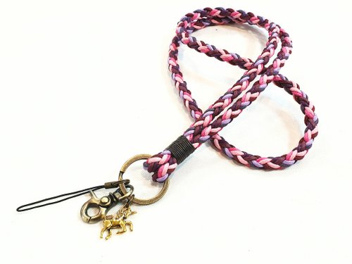 Paris。Le Bonheun Handmade Paris*Le Bonheun。女孩色彩。(掛脖子款A編織)編織鑰匙圈