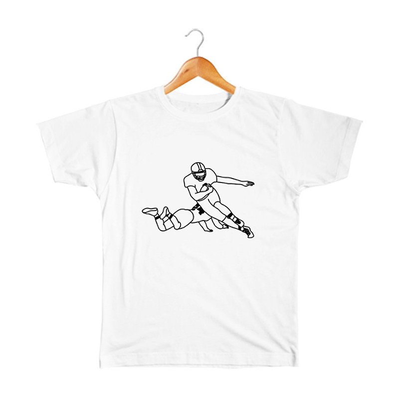 American football Kids T-shirt - เสื้อยืด - ผ้าฝ้าย/ผ้าลินิน ขาว