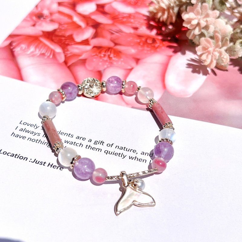 Lavender Amethyst | Blue Moonlight | Sakura Rain | Rhodonite - Bracelets - Crystal 