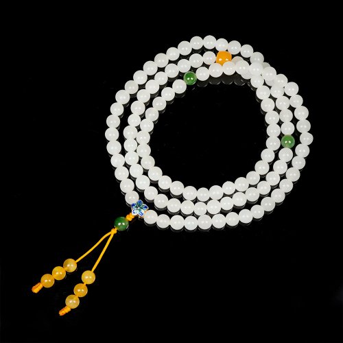 正佳珠寶 Gemsrich Jewelry 【正佳珠寶】和田玉 頂級新疆白玉 5.8-6.3mm 108顆轉運珠