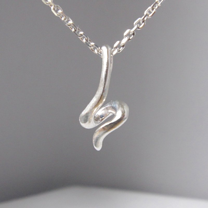 陀螺系列--抽象陀螺吊咀 - 項鍊 - 純銀 銀色