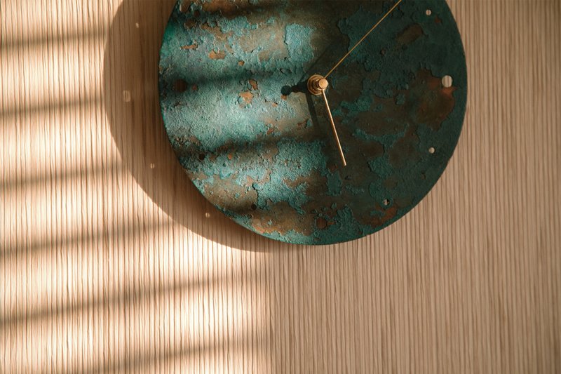 Atelier Mate X slow production-patina round wall clock - Clocks - Copper & Brass Green