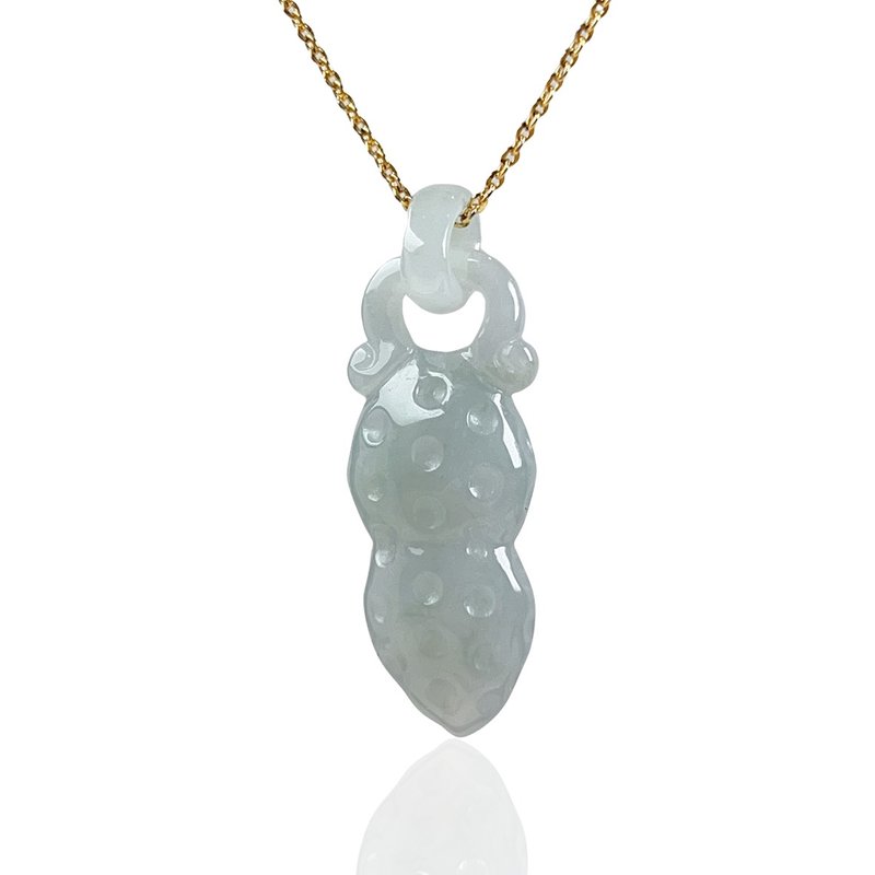 [Good Things Peanuts] Ice Jade Peanut Necklace | Natural Burmese Jade Jade A Grade | Gift - สร้อยคอ - หยก สีเขียว