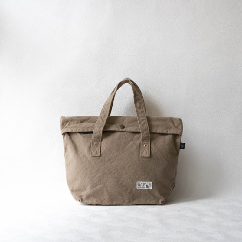 Fly Bag [Beige] (VC-22) - กระเป๋าถือ - ผ้าฝ้าย/ผ้าลินิน สีกากี