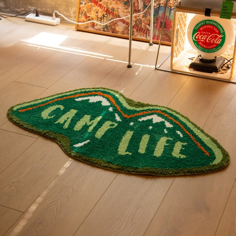 泡騰【CAMP LIFE】露營氛圍佈置裝飾地毯小眾創意不規則臥室地墊 - 地墊/地毯 - 聚酯纖維 