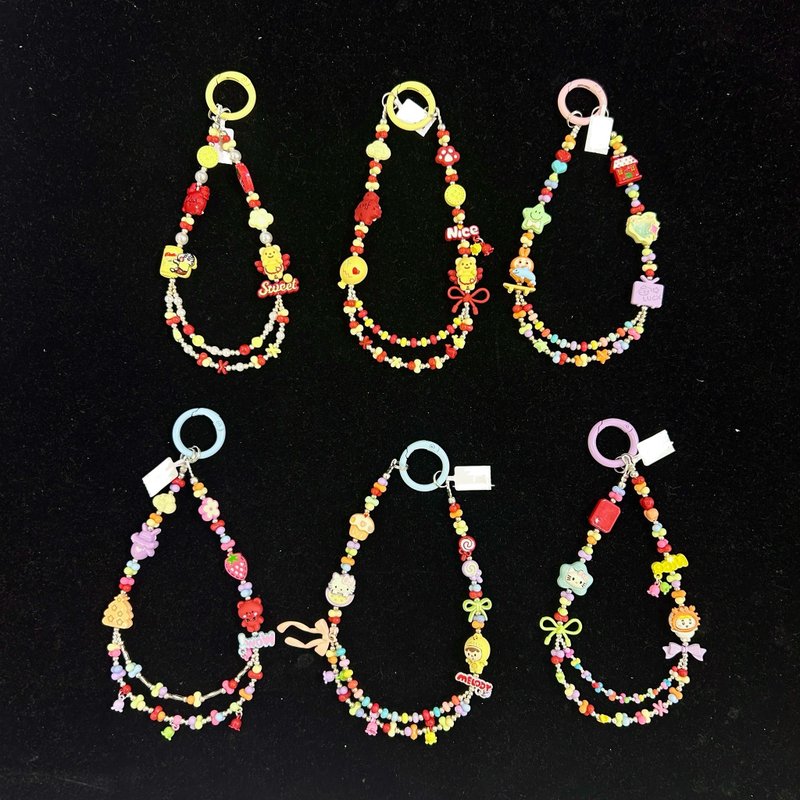 金屬珠細款手機鍊/設計師款/台灣手工原創【夏日感】 - 手機掛繩/背帶 - 其他金屬 