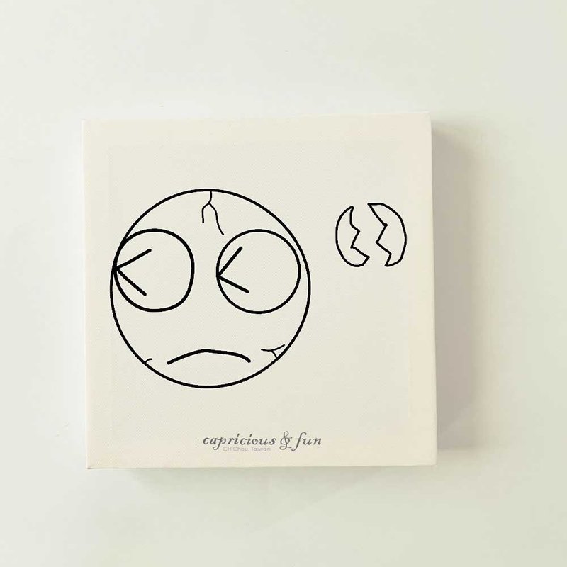 Round Head, Cracked Dream│Frameless Canvas Print - Posters - Wood 