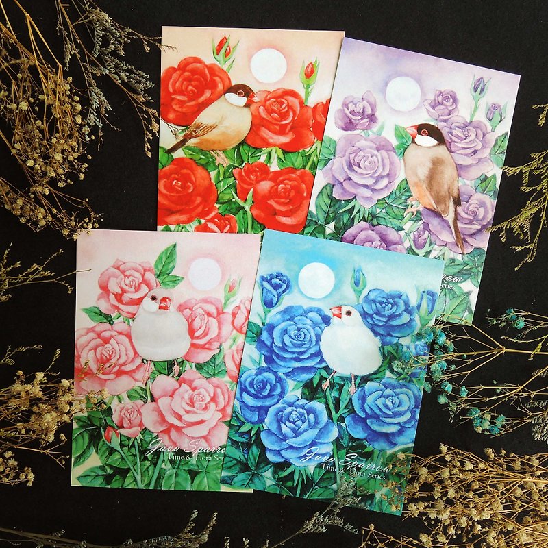莳 feather series - Wen bird postcard set - การ์ด/โปสการ์ด - กระดาษ สีน้ำเงิน