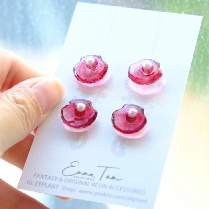 【秘蔵】Treasures Silver Earrings by ETPLANT - 耳環/耳夾/耳骨夾 - 純銀 紅色