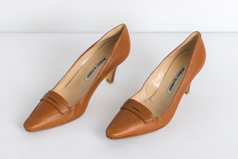 MANOLO BLAHNIK vintage 2000 high heel pumps shoes 37 1/2 - 高跟鞋/跟鞋 - 真皮 咖啡色