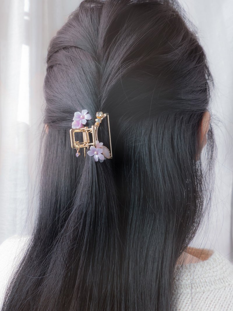 Kisses of Swan Gold-plated Hair Clip - เครื่องประดับผม - ดินเหนียว สีม่วง