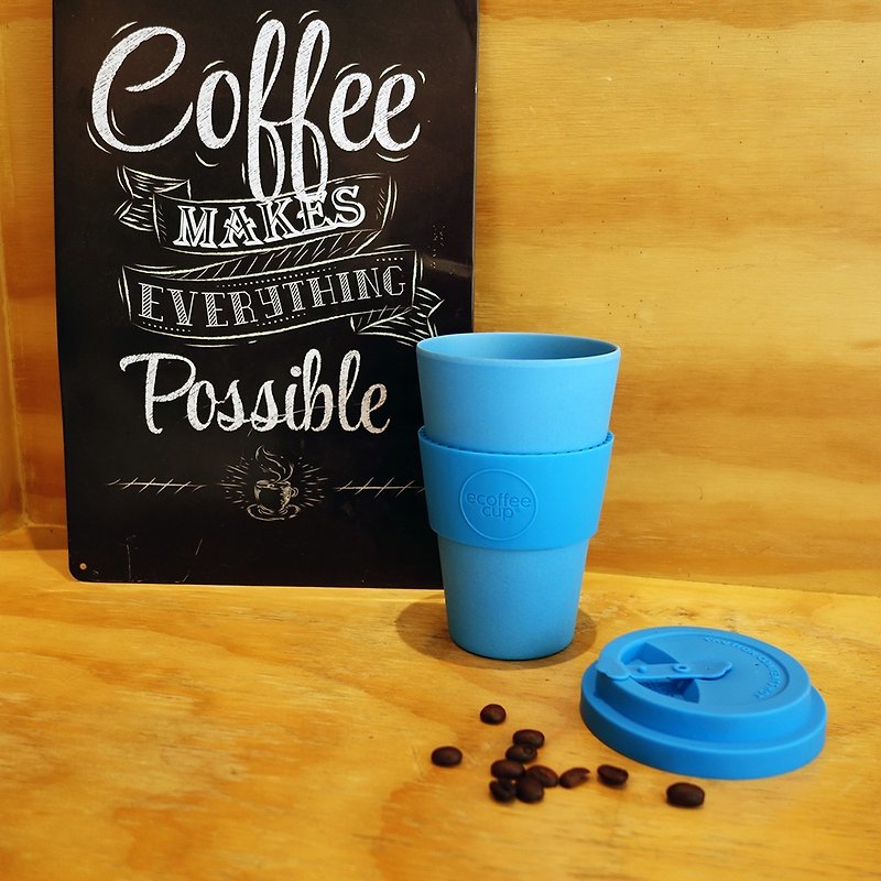 Ecoffee Cup | 14oz Environmentally Friendly Traveling Cup (Sea Blue) - แก้วมัค/แก้วกาแฟ - วัสดุอื่นๆ สีน้ำเงิน