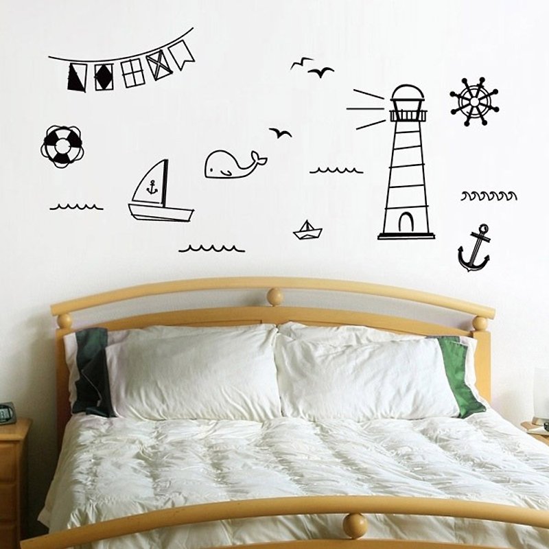 Smart Design creative seamless wall stickersPort lighthouse (8 colors) - Wall Décor - Paper Red