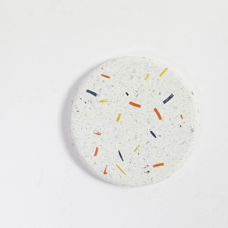 Color Spotted Coaster_Fair Trade - Coasters - Stone White