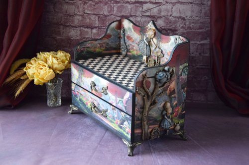 Gift for kid Alice in Wonderland Jewelry box Whimsical furniture Baby box -  Shop HelenRomanenko Storage - Pinkoi