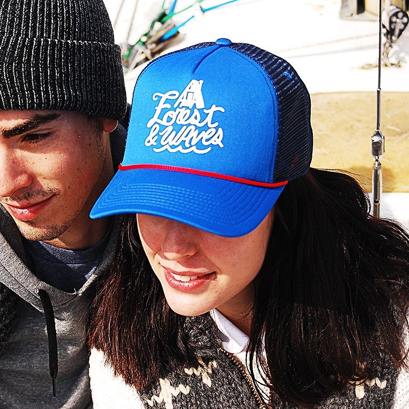 Forest & Waves Truck Cap/Blue - Hats & Caps - Polyester Blue