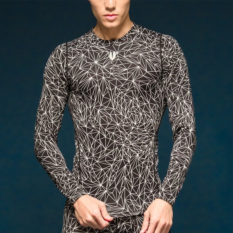 Skin Zero 1 Aeon heart long sleeve pressure garment - Stardust son Starlight Black - Men's T-Shirts & Tops - Polyester 