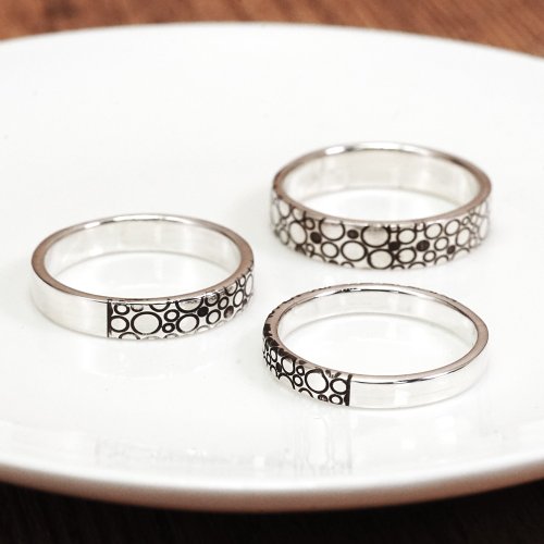 925スターリングシルバーのテクスチャードサークルリンクブレスレット7.5インチファンシーファインジュエリーギフト用女性