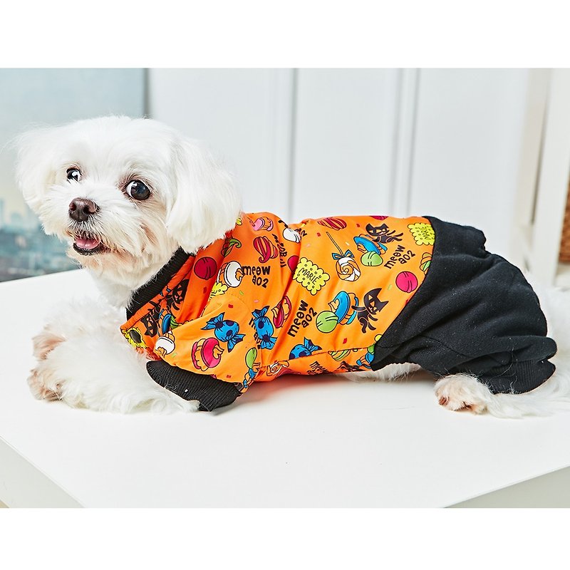 寵物衣服 造型鋪棉防風連身衣 - 寵物衣服 - 棉．麻 橘色
