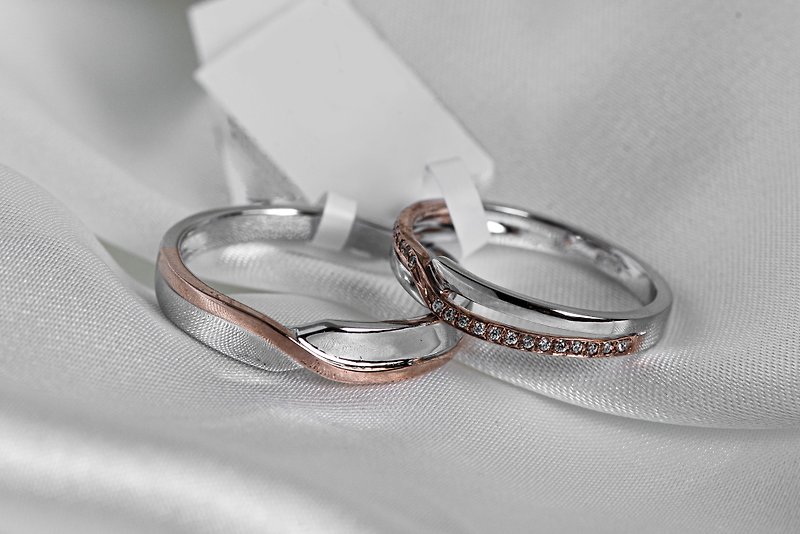 【Matching】18K gold • Gold Vermeil •  COUPLE RING • WEDDING RING - แหวนคู่ - เงินแท้ สีเงิน