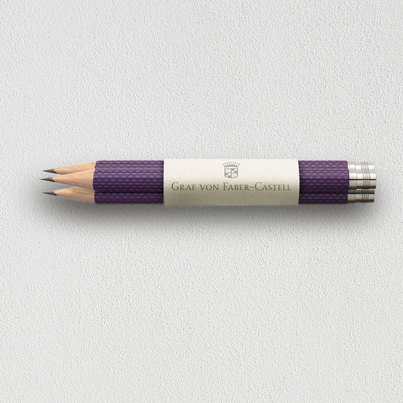 【Graf von Faber-Castell】補充用繩紋完美鉛筆3入-紫羅蘭 - 鉛筆/自動鉛筆 - 其他材質 紫色