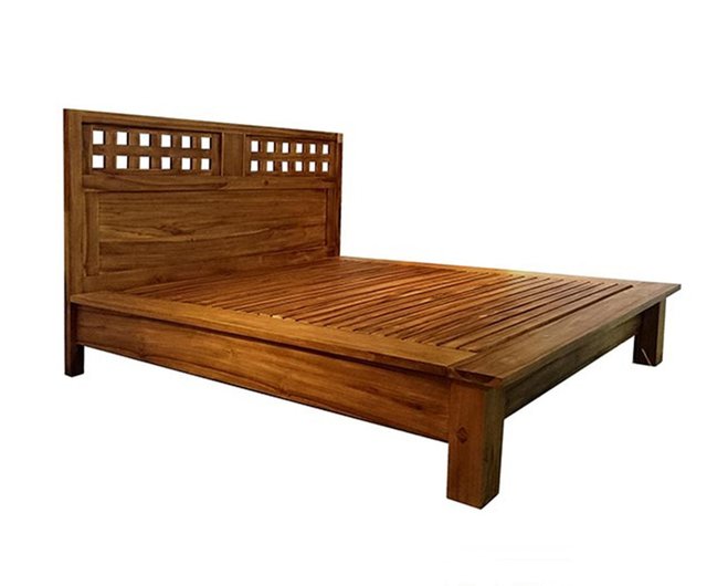 Jidi City Teak Furniture Elegant Checd Bed Frame Set Rpbe004 Double Jatiliving Bedding I Jidi City Teak Furniture Elegant, King Size Bed And Frame Set