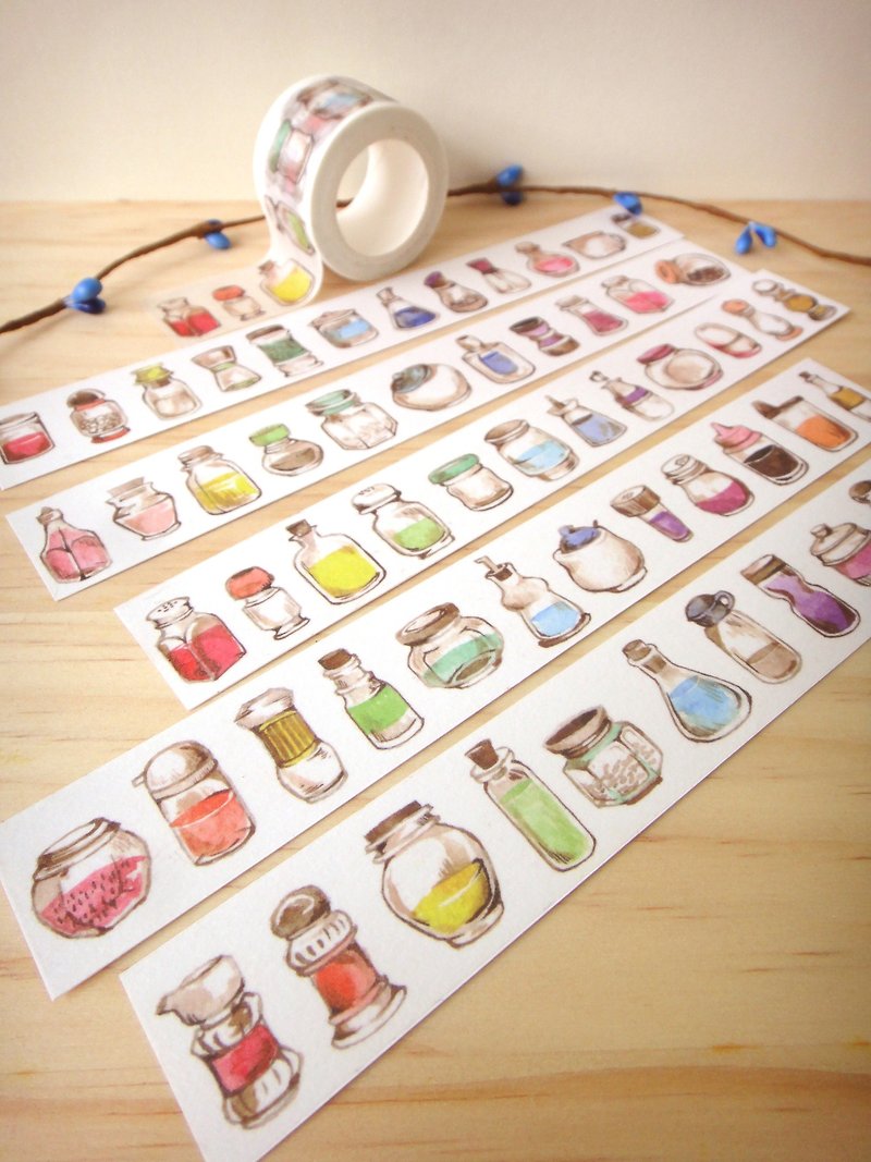 Maccaron series - seasoning jar paper tape - Washi Tape - Paper Multicolor