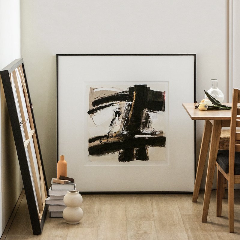 【Handmade Artwork】Brush and Ink Rhythm I - Picture Frames - Cotton & Hemp Black