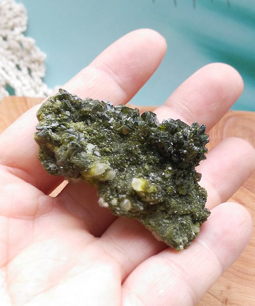 緑簾石緑簾石グリーン共生石天然鉱石四川省産原石 - ショップ