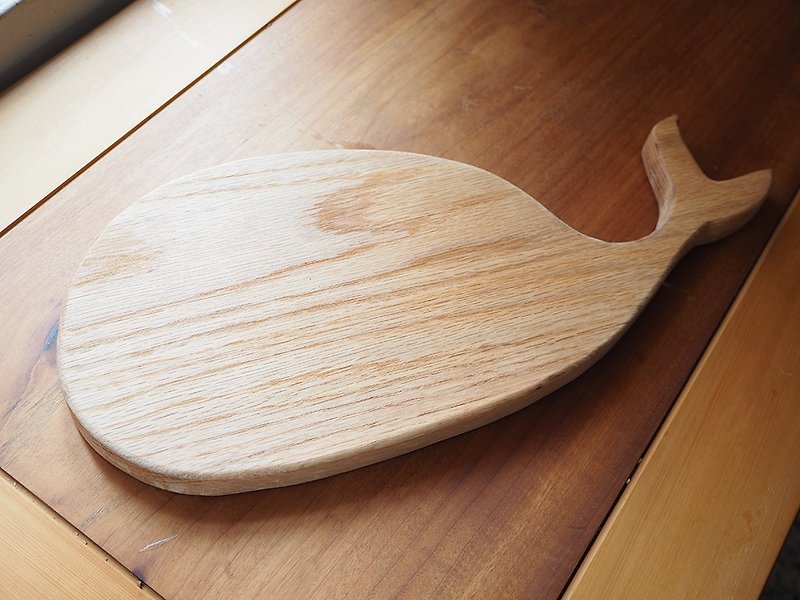 [Customized Gift] Whale Cutting Board│Putting, Light Food│Oak - Cookware - Wood Brown