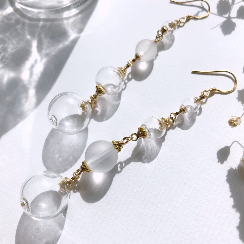 Bubble Collection | The Imbalanced Earrings - ต่างหู - แก้ว สีใส