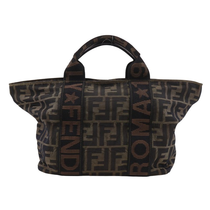 【日本直送】フェンディ FENDI ズッカ ハンドバッグ ナイロンキャンバス 茶 レディース【中古】 - 手提包/手提袋 - 尼龍 咖啡色