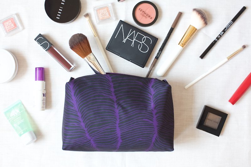 拉鏈防水化妝包 收納袋 - 化妝袋/收納袋 - 防水材質 紫色