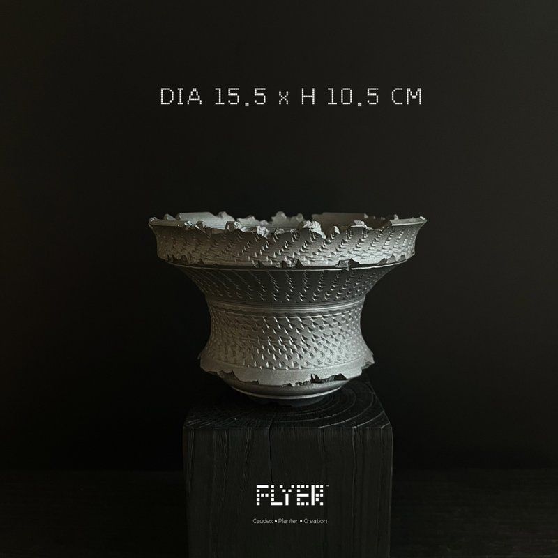 FLYER黑泥系列 塊根多肉植物陶盆器 龍舌蘭象牙宮盆器 - 花瓶/花器 - 陶 